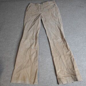Theory Womens Pants 4 Beige Flare Suede Leather Ilayda